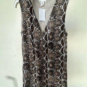 H&M Beige and Black Snake Print Dress